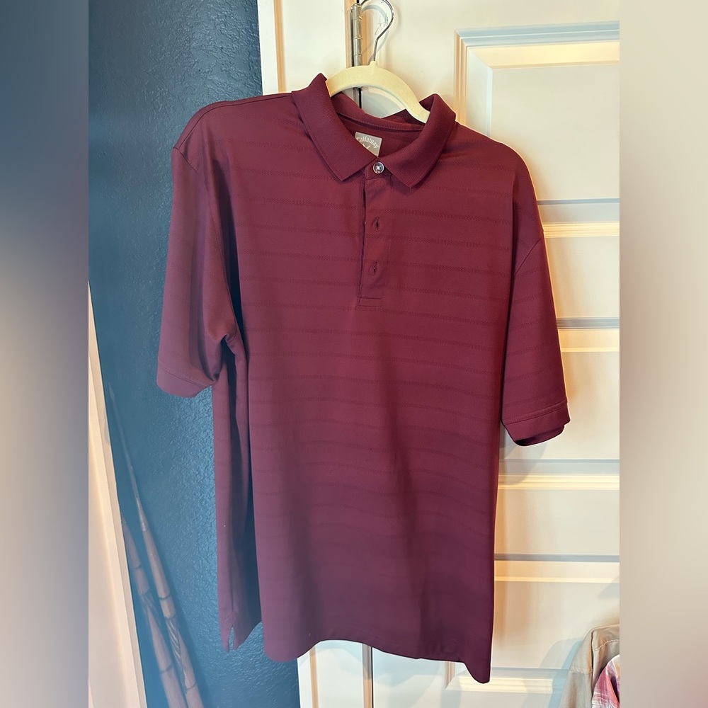 Callaway Men’s Golf Polo Maroon Short Sleeve Shirt